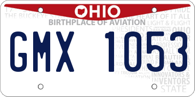 OH license plate GMX1053