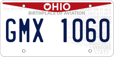 OH license plate GMX1060