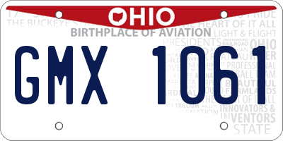 OH license plate GMX1061
