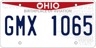 OH license plate GMX1065