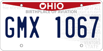 OH license plate GMX1067