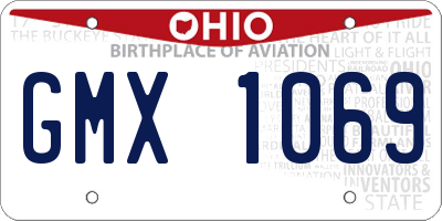 OH license plate GMX1069