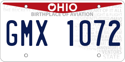 OH license plate GMX1072