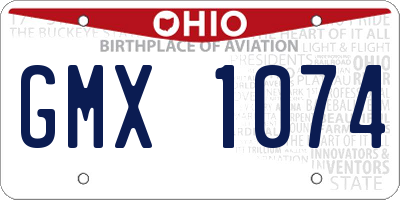 OH license plate GMX1074