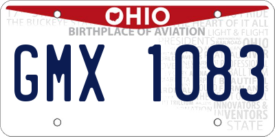 OH license plate GMX1083