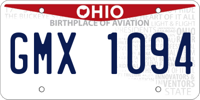 OH license plate GMX1094