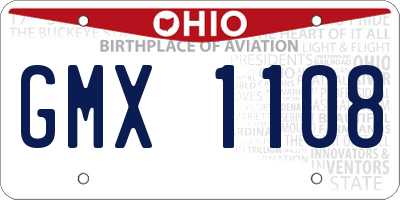 OH license plate GMX1108