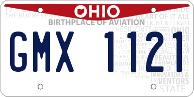OH license plate GMX1121