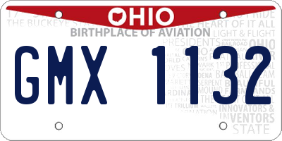 OH license plate GMX1132