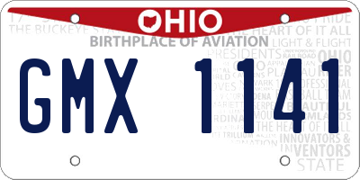 OH license plate GMX1141