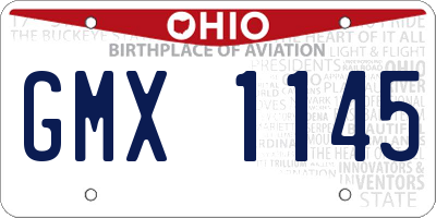 OH license plate GMX1145