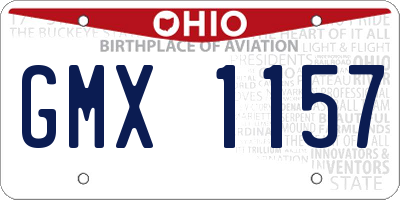 OH license plate GMX1157