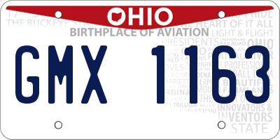 OH license plate GMX1163