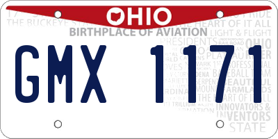 OH license plate GMX1171