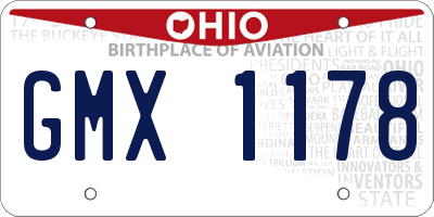 OH license plate GMX1178