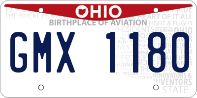 OH license plate GMX1180