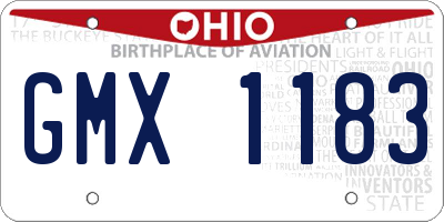 OH license plate GMX1183