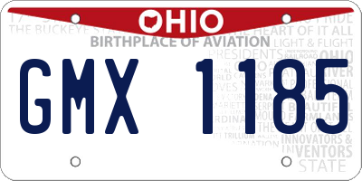 OH license plate GMX1185