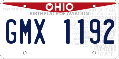 OH license plate GMX1192