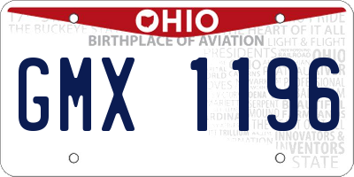 OH license plate GMX1196