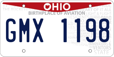 OH license plate GMX1198
