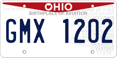 OH license plate GMX1202