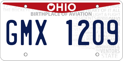 OH license plate GMX1209