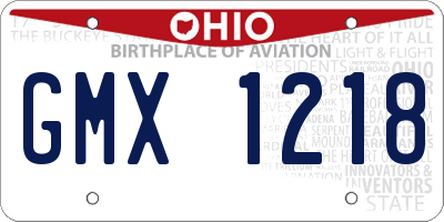 OH license plate GMX1218