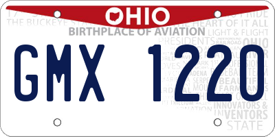 OH license plate GMX1220