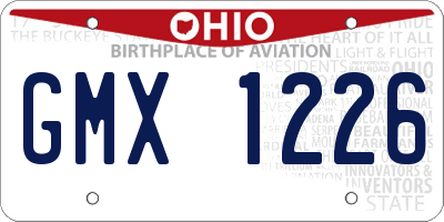OH license plate GMX1226