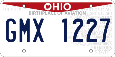 OH license plate GMX1227