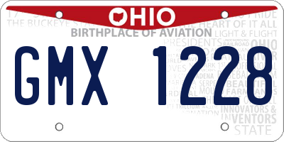 OH license plate GMX1228