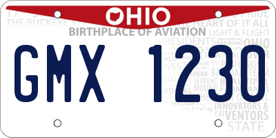 OH license plate GMX1230