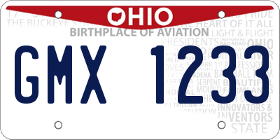 OH license plate GMX1233