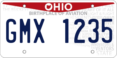 OH license plate GMX1235