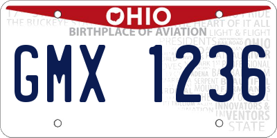 OH license plate GMX1236