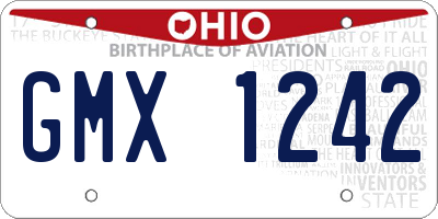 OH license plate GMX1242