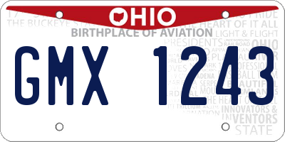 OH license plate GMX1243