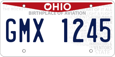 OH license plate GMX1245