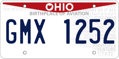 OH license plate GMX1252