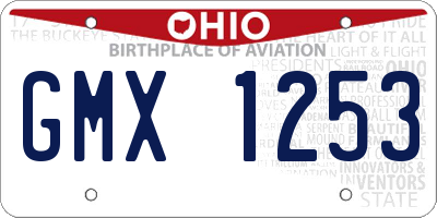 OH license plate GMX1253