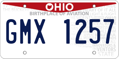 OH license plate GMX1257