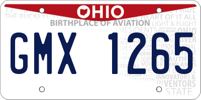 OH license plate GMX1265