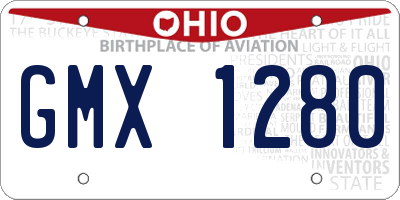 OH license plate GMX1280
