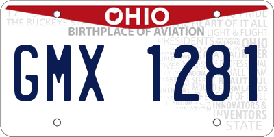 OH license plate GMX1281
