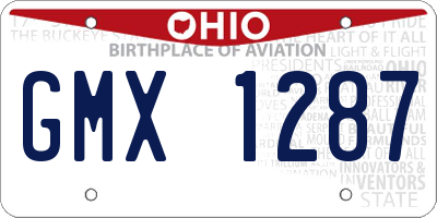 OH license plate GMX1287