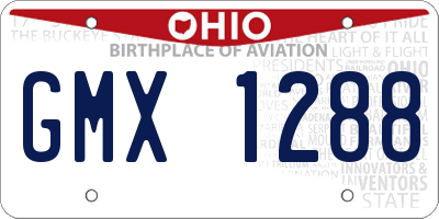 OH license plate GMX1288