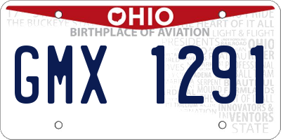 OH license plate GMX1291