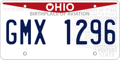 OH license plate GMX1296