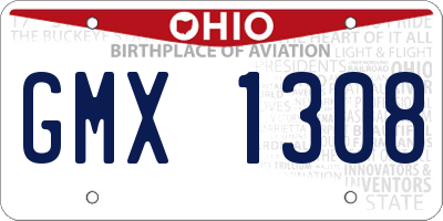 OH license plate GMX1308